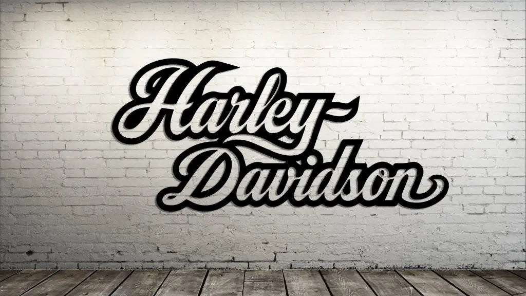 H-D Smooth Cursive Decal The Bearded Craftsman US