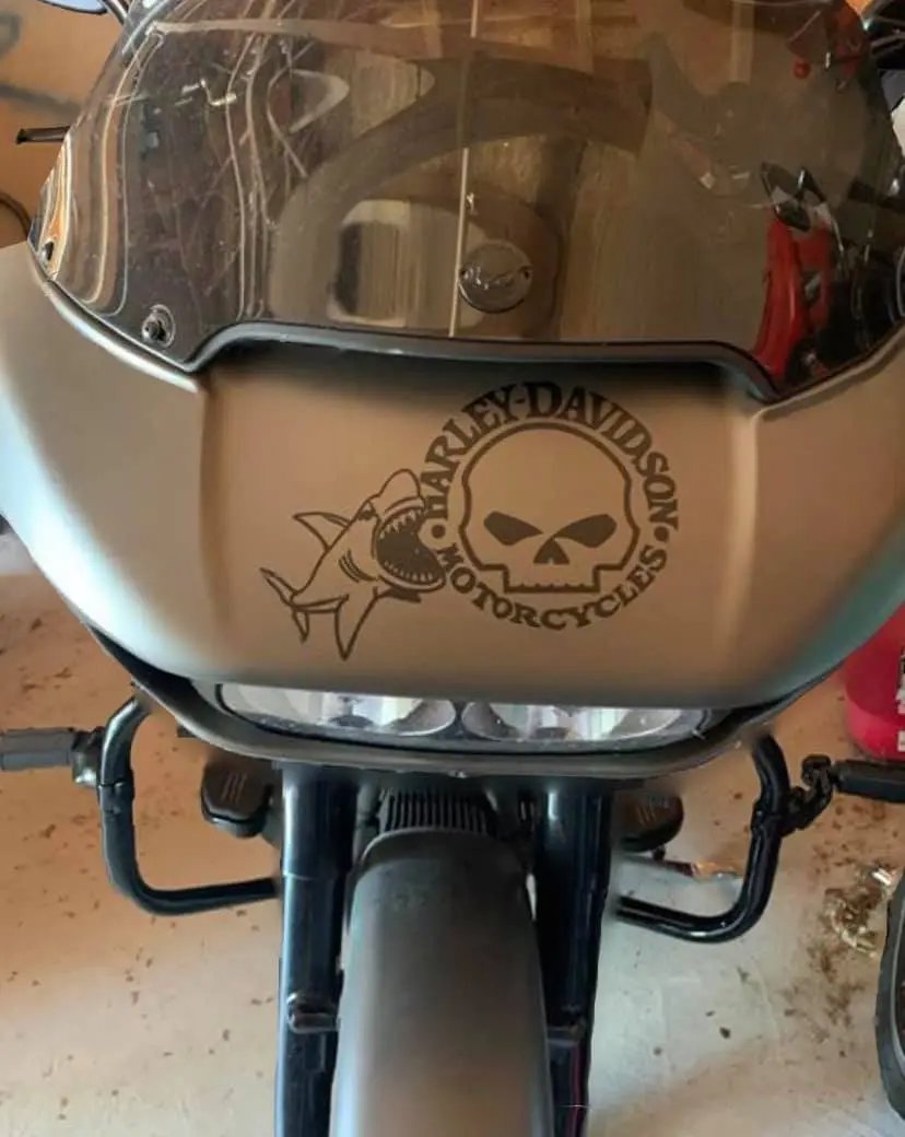 H-D Shark Bite Decal The Bearded Craftsman US