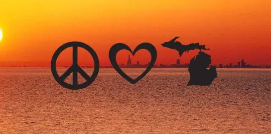 Peace Love, Michigan Decal The Bearded Craftsman US