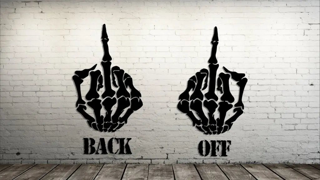 Back Off, Flip Off Pair Motorcycle Decal The Bearded Craftsman US