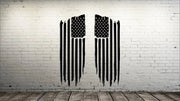 H-D Saddle Bag Lid Covers - Torn American Flag Pair The Bearded Craftsman US