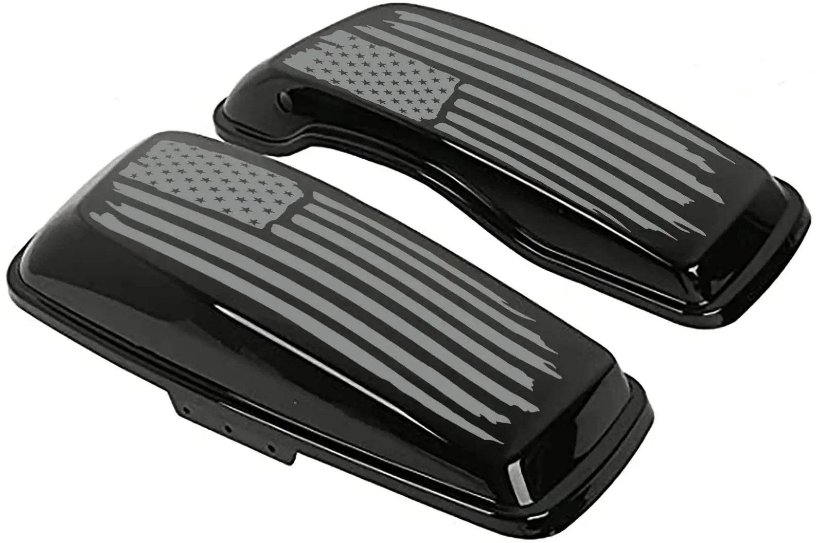 H-D Saddle Bag Lid Covers - Torn American Flag Pair The Bearded Craftsman US