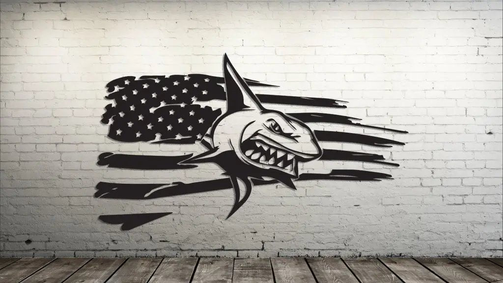 RG Torn Flag Shark Motorcycle Decal The Bearded Craftsman US