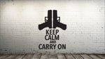 Keep Calm Carry on Gun Decal