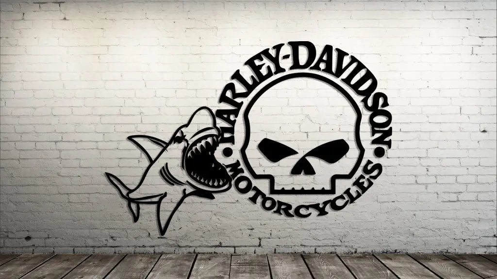 H-D Shark Bite Decal The Bearded Craftsman US