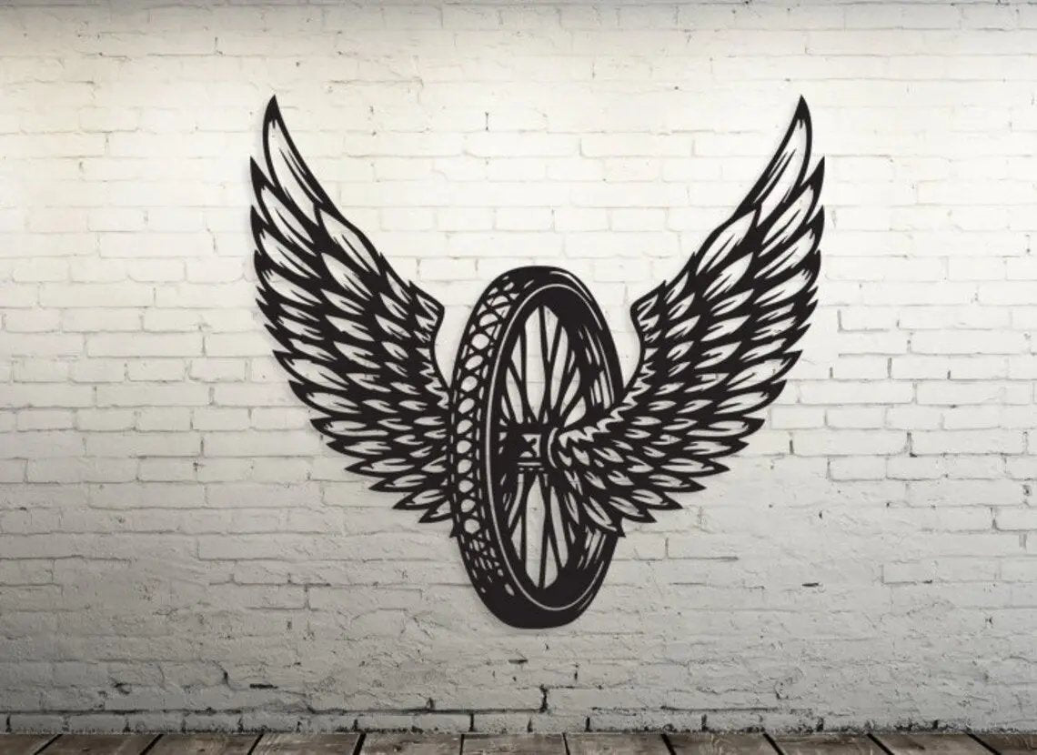 Winged Wheel Motorcycle Decal The Bearded Craftsman US