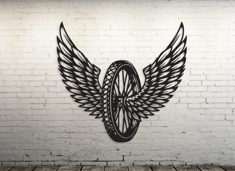 Winged Wheel Motorcycle Decal